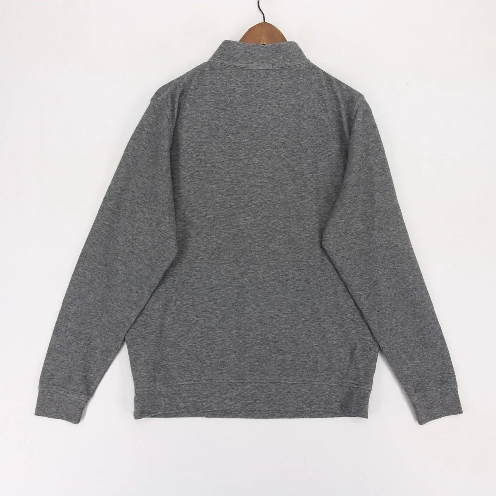 Peter Millar Crown Comfort Interlock Pullover Mens L Gray Heather Quarter Zip